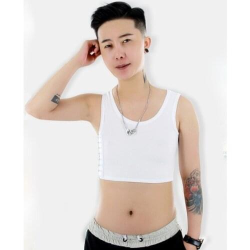 S-5XL Women Tomboy Chest Binder Flatten Breast Shaper Vest Trans FTM Lesbian Breathable Ice Silk Shaper Buckle Corset Tank Tops