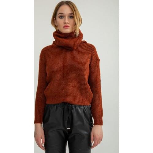 Women Turtleneck Sweater Thick Long Sleeve Fluffy Casual Knitwear
