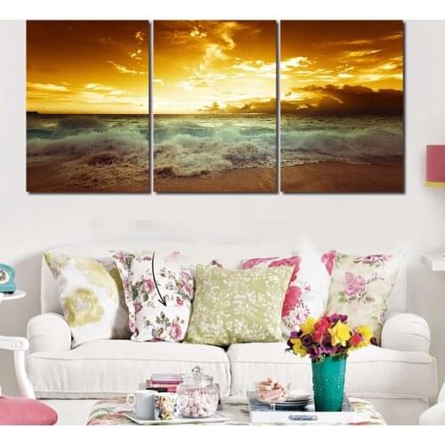 2017 3 Piece Wall Painting Beautiful Sunset Large Canvas Print Painting Artwork Home Decor Art Picture Unframed