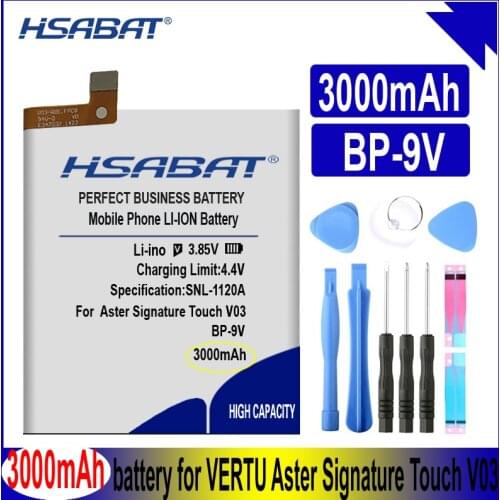 HSABAT BP-9V 3000mAh Battery for VERTU Aster Signature Touch V03 Batteries