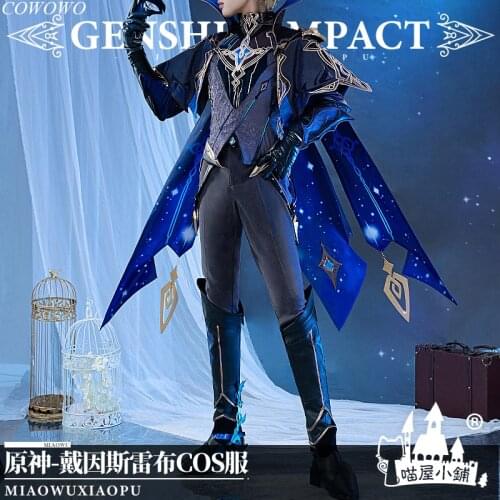 Anime! Genshin Impact Dainsleif Game Suit Gorgeous Handsome Uniform Cosplay Costume Halloween Party Outfit For Men 2021 NEW