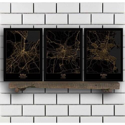 Belfast Northern Cork Dublin Galway Limerick Ireland Map Poster