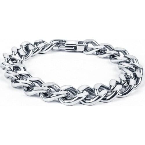 POTCET Unisex Stainless Steel Titanium Steel Bracelet Cuban Chain Geometric Fashion Retro Hip Hop Party Jewelry