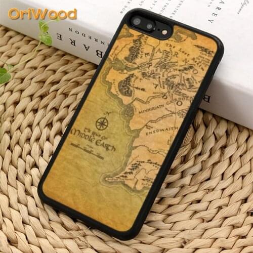 Oriwood MIDDLE EARTH MAP LOTR Phone Case For iPhone 5 6 6s 7 8 plus 11 12 pro X XR XS Max Samsung S7 edge S8 S9 S10