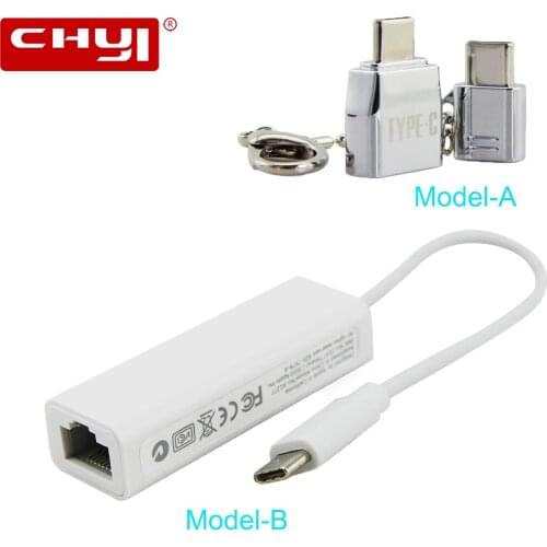 CHYI USB-C To Rj45 Adapter USB C To USB2.0 Micro USB Hub 10/100Mbps Network Card Lan Adapter For PC Macbook Pro