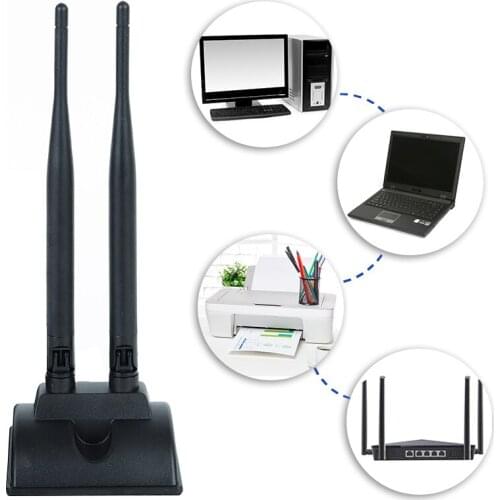 Dual WiFi Antenna RP-SMA Male 2.4GHz 5.8GHz Dual Band Antenna Magnetic Base for Wireless Router PCI-E WiFi Network Card WLAN AP