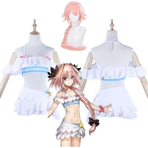 Fate Extella Link Astolfo Swimsuit Sexy Cosplay Costume Game FGO Cosplay Costume Swimwear Beach Swimsuit for Women