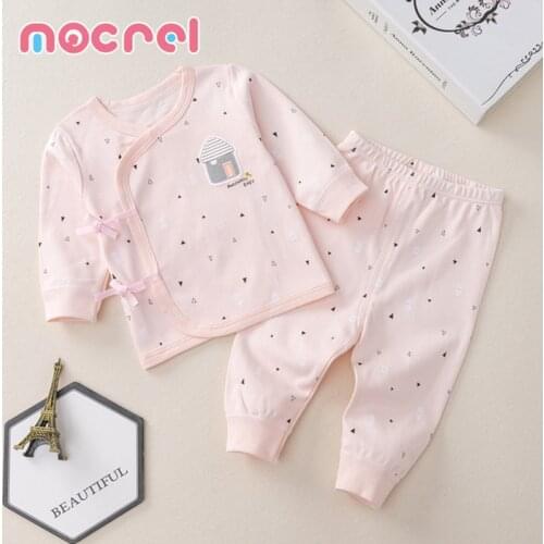 Newborn Baby Clothes During Spring And Autumn Paragraph Long Sleeve Bind Infant Cotton Underwear Suits Sets For Girls And Boys