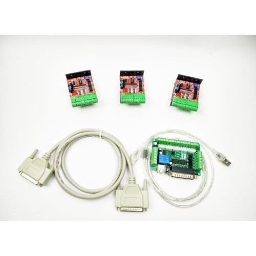 CNC Router Kit 3 Axis, 3pcs TB6600 4.0A stepper motor driver + 5 axis interface board
