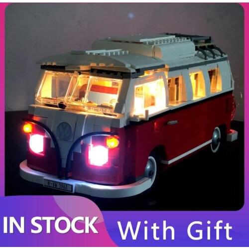 No blocks) New LED Light expert Toys Gift Bricks T1 Camper Van 10220 Building Blocks Children christmas set
