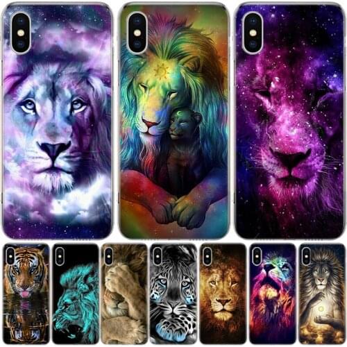 Colorful Animals lion Phone Case For Iphone 11 12 Mini Pro XS Max XR X 8 7 6 6S Plus SE 2020 5 5S SE Cover Shell Coque