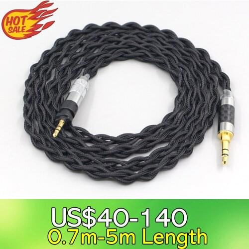 LN007462 Pure 99% Silver Inside Headphone Nylon Cable For Shure SRH840 SRH940 SRH440 SRH750DJ Philips SHP9000 SHP8900