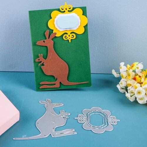 Cute Animal Metal Cutting Dies Cut Die Mold Kangaroo Mother Son Scrapbook Paper Craft Knife Mould Blade Punch Stencils Dies 2020