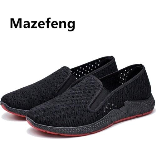 Mazefeng Brand Men Light Running Shoes Jogging Shoes Breathable Man Sneakers Slip on Loafer Shoe Mens Casual Shoes Size 45 2021