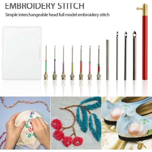 Stainless Steel Embroidery Stitching Punch Needles Set Sewing Machine Tools for DIY Clothes Thread Sewing Accessories