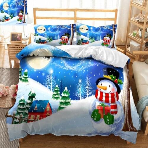 Queen size bed sheets set christmas tree decorate 3D bedding set bedsheet Duvet Pillowcase Twin Full Bed Linen California king