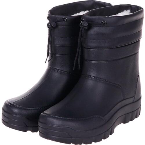 Anti-skid Warm Lightweight Kitchen Working Men Winter Boot Waterproof Men Rain Boots EVA Acid & Alkali & Oil Resistant Rainboots