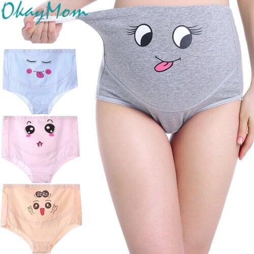 OkayMom 3Pcs/Lot Cotton Maternity Panties High Waist Pregnant Women Underwear Maternity Underwear Pregnancy Briefs Women Clothes