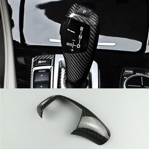 Real Carbon Fiber Gear Shift Handle Sleeve Cover Trim For BMW F15 F16 F25 F26 F10 F18 F07 F06 F12 F13 Car Interior Accessories