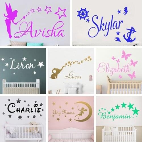 Personalised Wall Sticker Custom Name Vinyl Wallpaper For Kids Room Stickers Boys Girls Room Decor Wall Deacls Sticker Mural