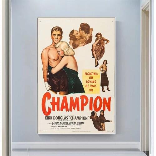 CP1147 Champion (2) Classic Hot Movie Print Silk Fabric Poster Indoor Wall Art Decor Gift
