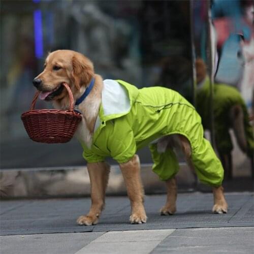 Pet Raincoat Puppy Four Feet Hooded Waterproof Large Medium Dog recyclable Rain Out Clothes for Animals