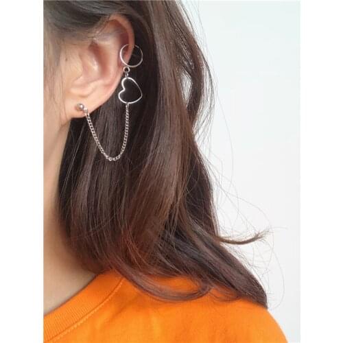 Simple Moon Star Rhinestone Long Chain Earrings For Women Shine Sun Crescent Geometric Tassel Piercing Earring Party Jewelry