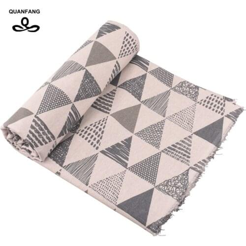 QUAN FANG Geometric Pattern Printed Cotton Linen Fabric For Patchwork Quilting,Sewing DIY Sofa Table Cloth Furniture Half meter