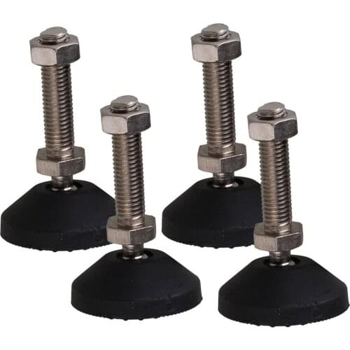 Adjustable Levelling Feet Furniture Glide Pad Dia 50mm Nylon Base Universal Joint Threaded M12 x 50mm Every pack 10 6 4Pcs