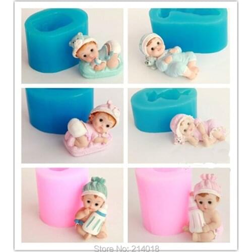 3D Cute Baby (six Styles) Silicone Mold Chocolate Mould Baking Sugar Handmade Soap Candle Molds Moulds PRZY 001 Aroma Stone
