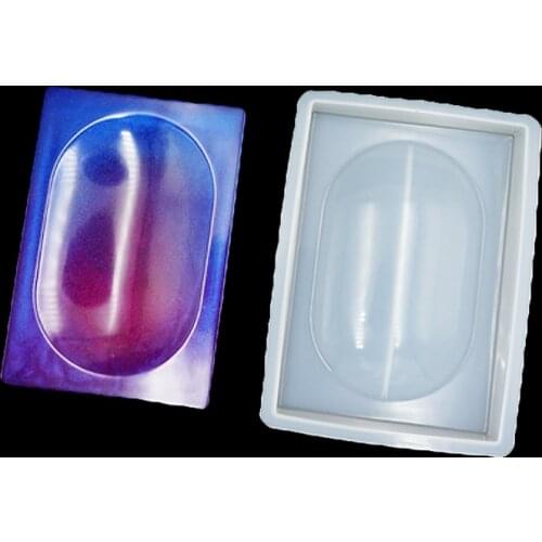Silicone Soap Dish Resin Mold Oval/Square Drain Soap Box with Holes Casting Mould Home Organizer for Making Jewelry Tray