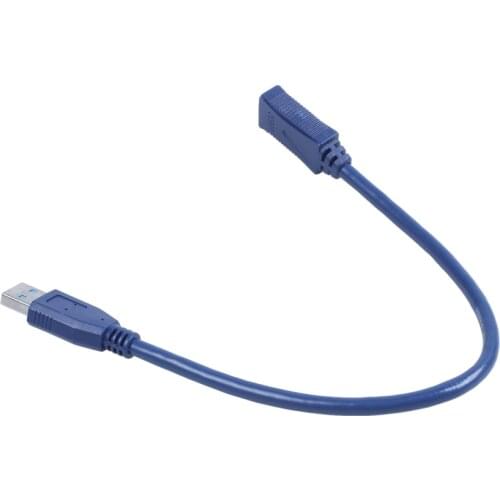 Blue USB 3.0 Male to Male F/M Type A connector extension cable 30cm CNIM Hot