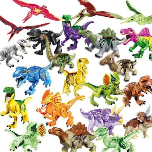 Jurassic Dinosaur Building Blocks Pterosaurus Rex Ox Dragon Assembled Educational Childrens Toy Set educational Model