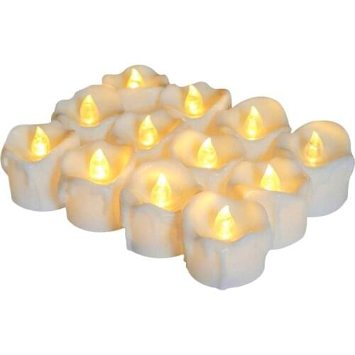 LED Tea Light Candles Set of 12/24 Warm White Electric Tealight for Thanksgiving Christmas Decor Battery Operated Votive Candles