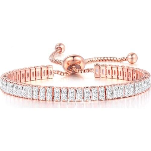 ZHOUYANG Bracelets For Women Luxury Square 2*4 mm Multicolor Zircon Wholesale Wedding Bride Adjustable Bracelet Jewelry DZH015