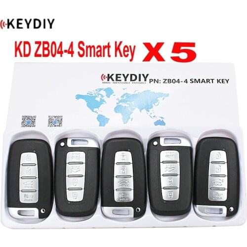 5PCS X KEYDIY Universal Smart Key ZB04-4 for KD-X2 KD900 Mini KD Car Key Remote Replacement Fit More than 2000 Models