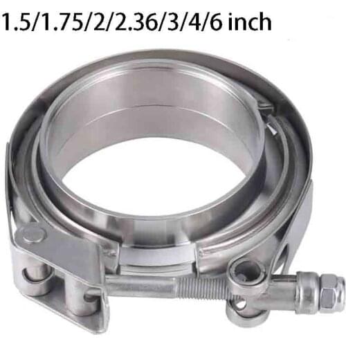 1.5/1.75/2/2.36/3/4/6 inch Stainless Steel Quick Release V Band Clamp With Male Female Flange Exhaust Pipe Clamp