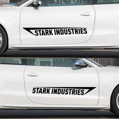 1 Pair Customizable STARK INDUSTRIES Door Car Sticker Decal Car Styling For vw BMW Honda audi ford bmw opel Nissan accessories