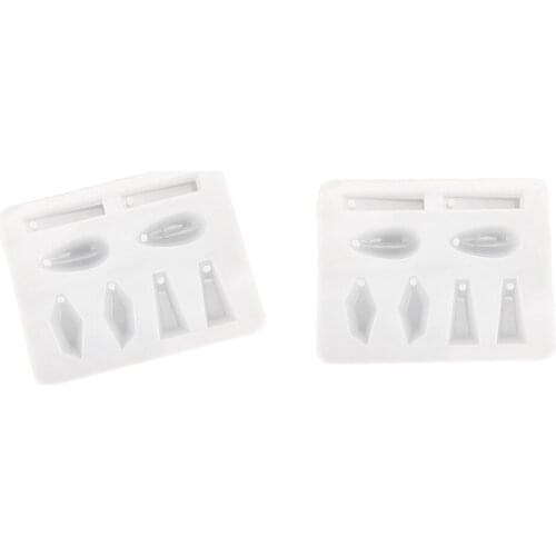 2 Pack Geometric Silicone Pendant Mold DIY Jewelry Resin Craft Mould Tool for make Pendant, Earring, Necklace, Bracelet