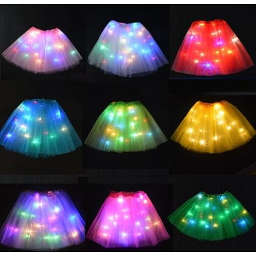 2021 NEW 1pc girls light LED Tutu Neon skirt light Dress Dance Festival Cosplay Christmas suit birthday gift wand