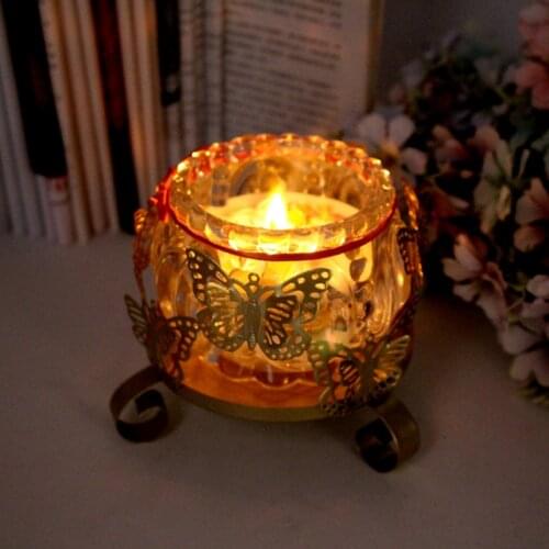 3D Butterfly European Metal Candle Holder Simple Golden Wedding Decoration Bar Party Living Room Decoration Home Decoration