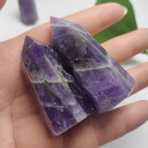 5-6cm 1pcs Natural Amethyst Point Crystal Healing Energy stone Natural Quartz Home Decor Reiki Polished Crafts Stone Carved