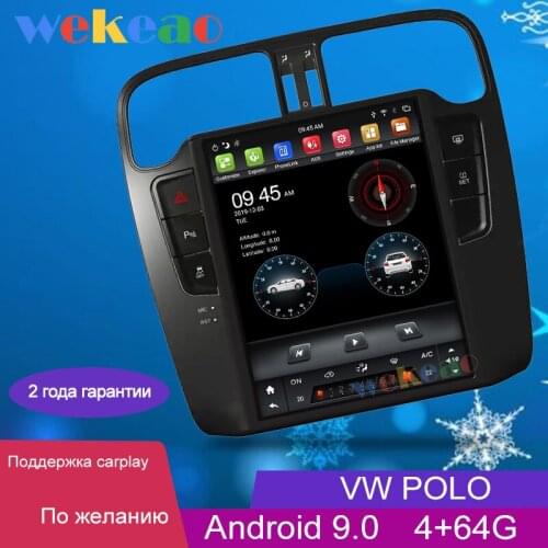 Wekeao 12.1" Vertical Screen Tesla Style 1Din Android 9.0 Auto Radio For Volkswagen VW POLO Car Dvd Multimedia Player GPS Stereo