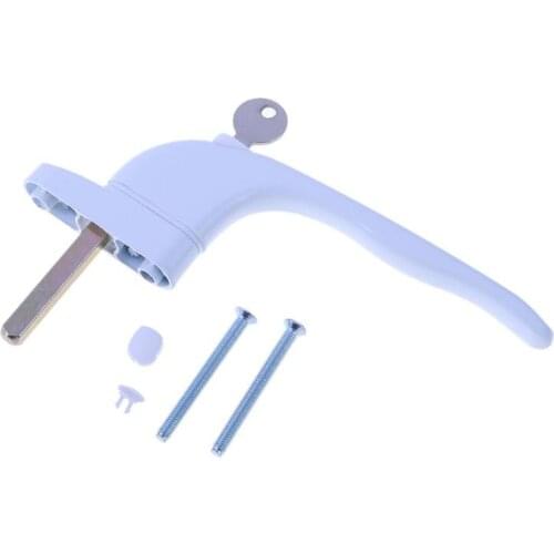 White Aluminum Alloy Window with Locks Universal Door Handle Key for Double Glazing Turning