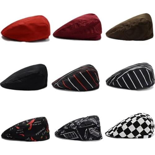 Sun Hats for Men Classic Western Beret Caps Woman Cotton Blend Ivy Caps Flat Brim Adjustable Men Beret Cap Spring Summer