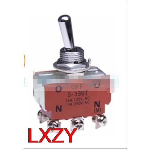 Free Shipping 2Pcs/Lot S339t S-339T Double Knife Double Throw Screw Terminal Oscillating Switch Rocker Arm Self-Reset