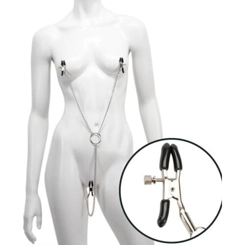 Bondage Boutique Adjustable Nipple Clamps Clit Clamp Clitoris Labia Clips BDSM Bondage Restraints Adult Sex Toys For Couple