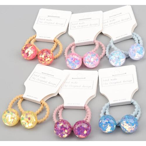 Color Changing Childrens Elastic Hair Tie Round Sequin Princess Headdress Baby Rubber Band Hair Band Cute Girl Hair Accessories