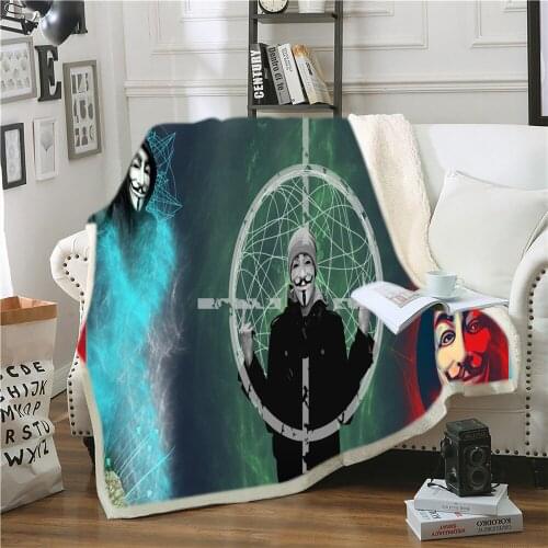 A Man 3D Printed Anonymous Sofa Blanket The Film Movie Soft Blanket Goods For Home Room And Comfortable Popular Kids Blanket