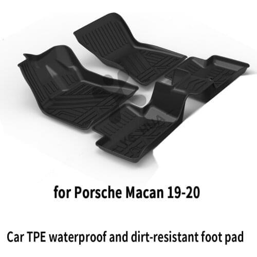 For Porsche Macan Custom Car All-Weather TPE Floor Foot Mat Black Full Set Trim to Fit For 2014-2019 2020 Modified Accessories